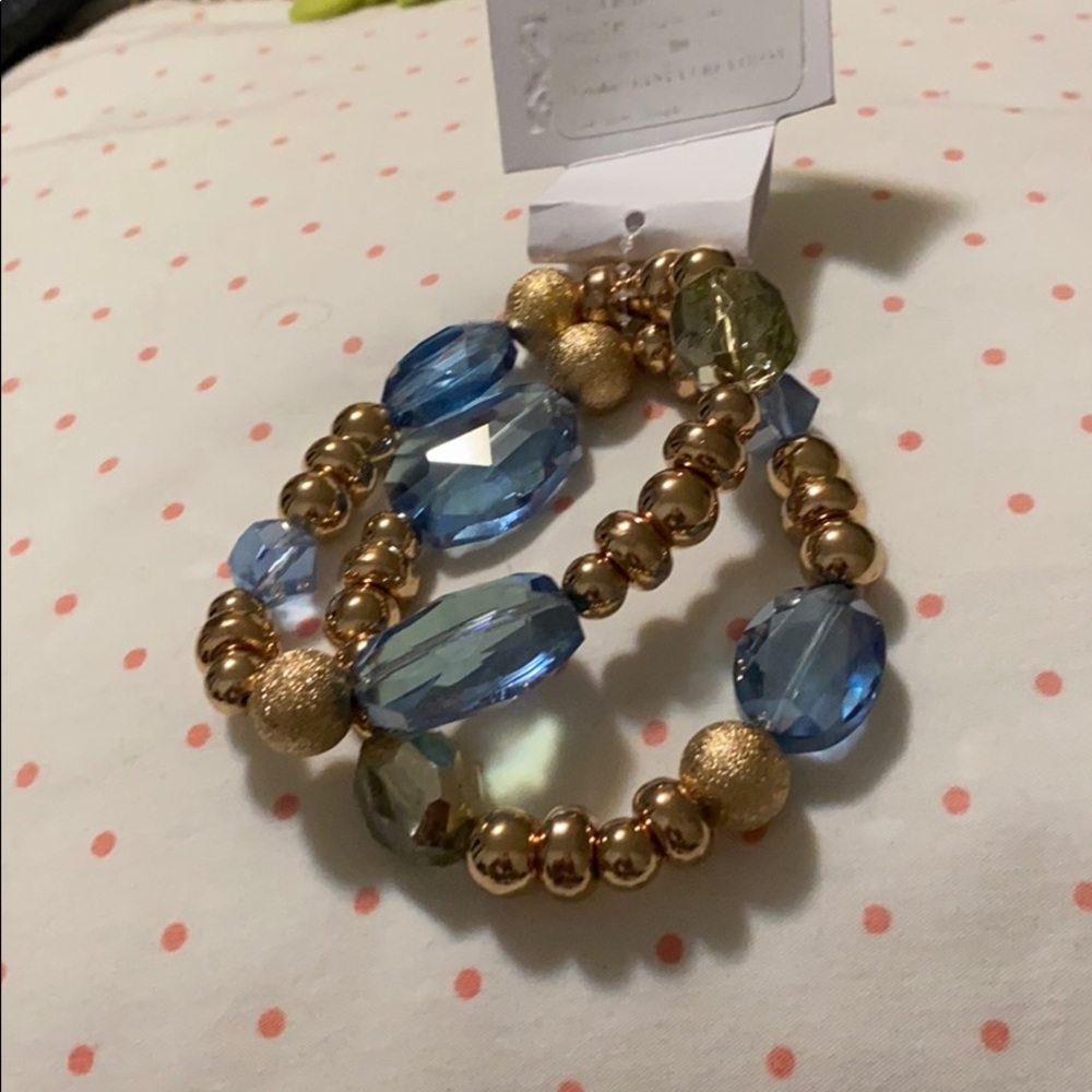 Set of two beaded brackets